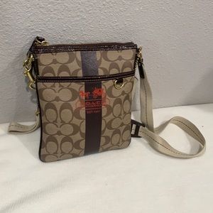 Coach Heritage Leather Trim Cross Body Bag🐴